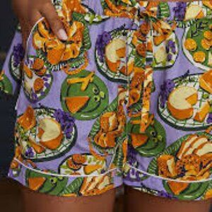 Printfresh Cheese Plate Sleep Shorts | Anthropologie | EUC | Small